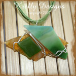 Artistically Wire Wrapped Fused Glass Pendant